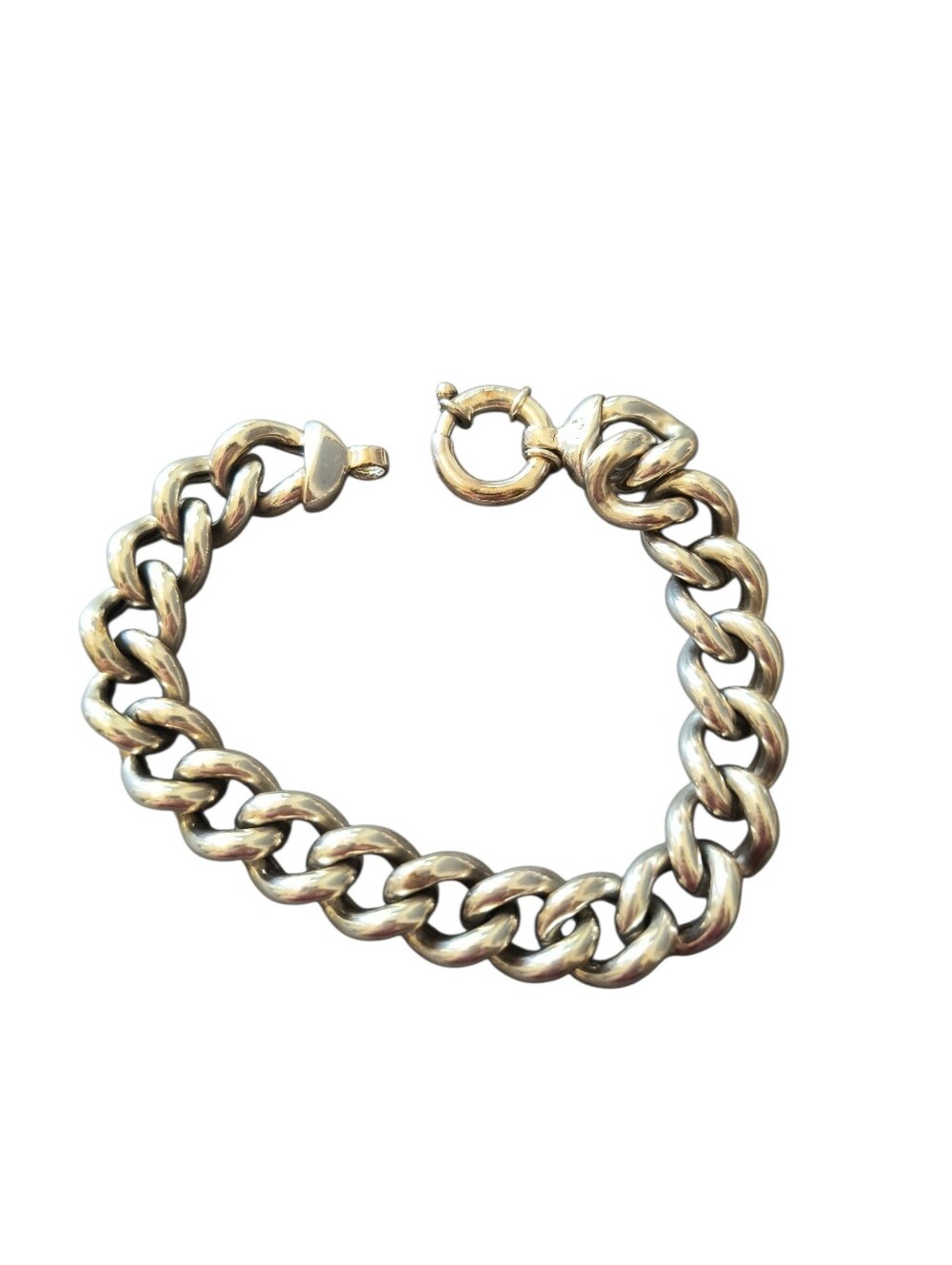 Italian Very Heavy Sterling Silver Curb Link Chain Bracelet Unisex - Picture 2 of 9